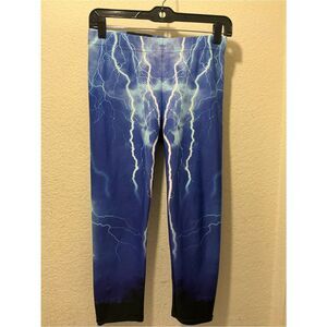 Gearbunch Blue Lightning Print Leggings crop size M